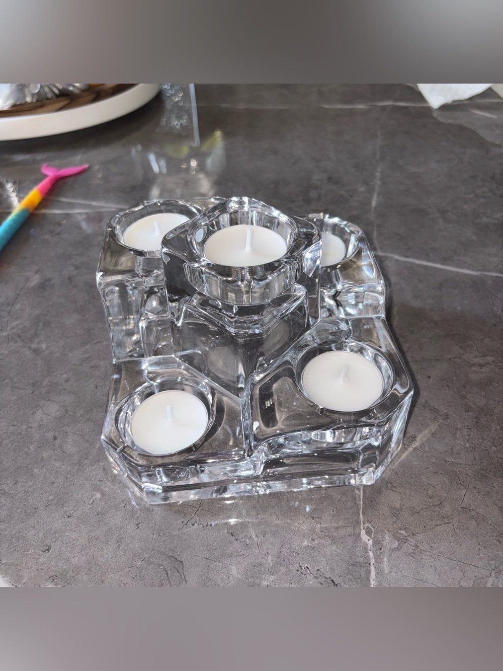 Glass Tealight Candle Holder - Clear